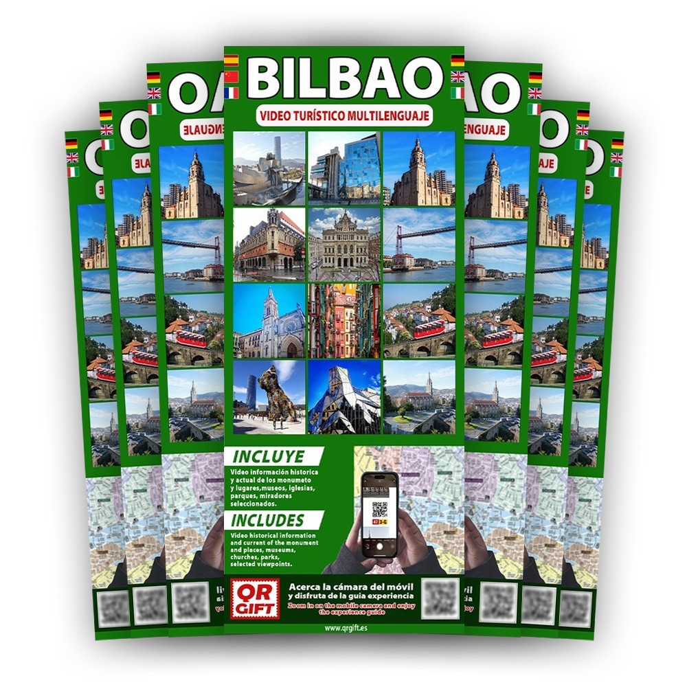 Caja de Mapas Turísticos Inteligentes Multilenguaje Bilbao (30 Und.)