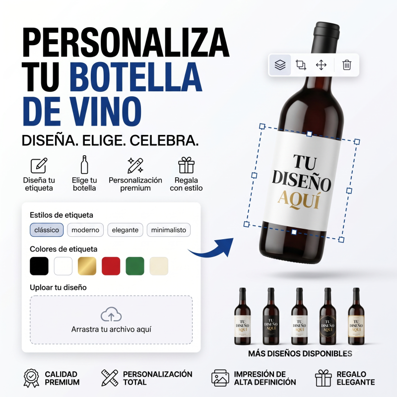 Botella de vino personalizada