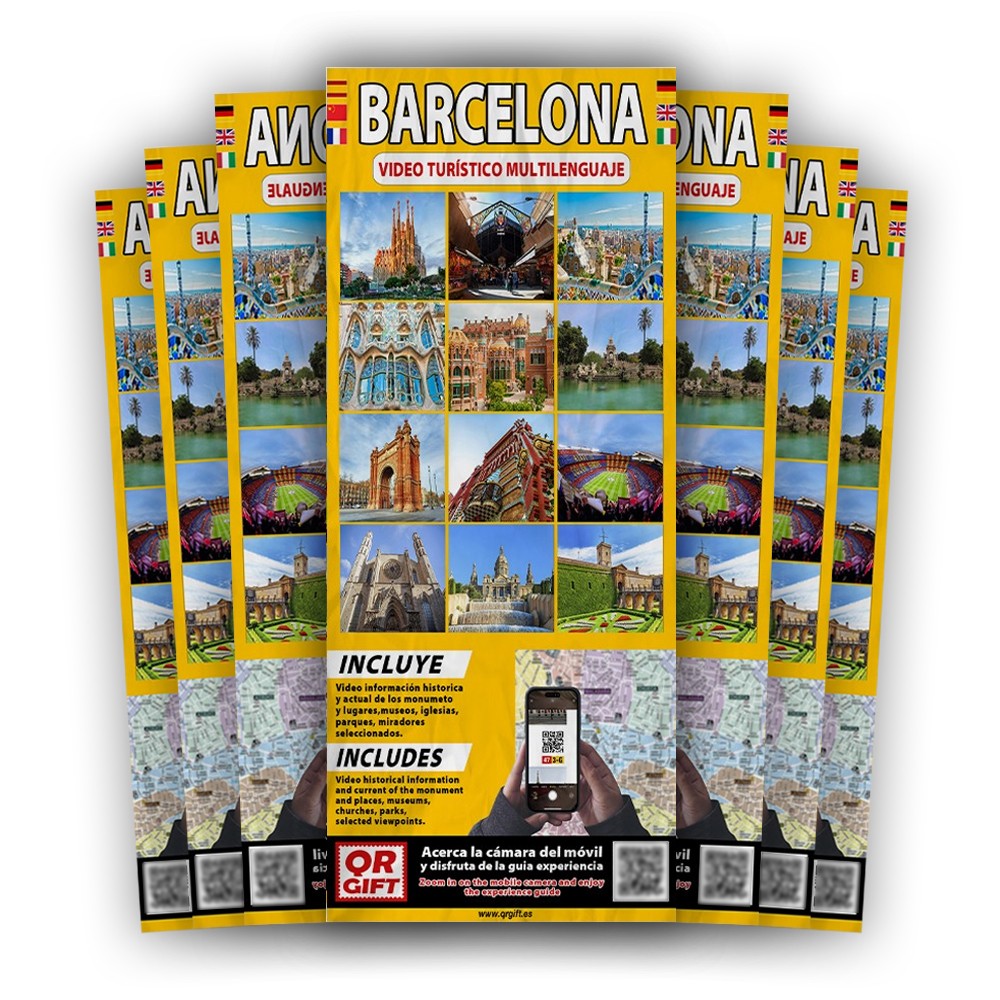 Caja de Mapas Turísticos Inteligentes Multilenguaje Barcelona (30 Und.)